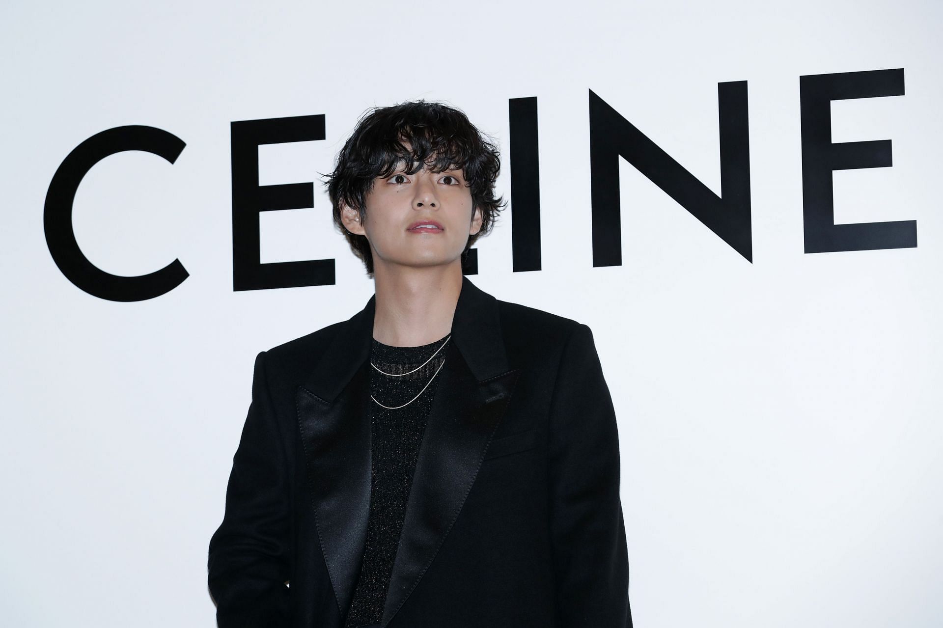 V attends CELINE pop-up store opening at The Hyundai on March 30, 2023 in Seoul. (Image via Getty)